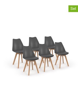 IDOMYA Factory Krzesła (6 szt.) &quot;Nordia&quot; w kolorze szarym do jadalni - 46 x 79,5 x 51 cm ze sklepu Limango Polska w kategorii Meble - zdjęcie 187704723