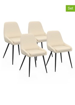 IDOMYA Factory Krzesła (4 szt.) &quot;Ornella&quot; w kolorze kremowo-czarnym - 54 x 79 x 47,5 cm ze sklepu Limango Polska w kategorii Meble - zdjęcie 187704884