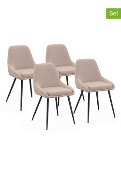 IDOMYA Factory Krzesła (4 szt.) &quot;Ornella&quot; w kolorze beżowym do jadalni - 47,5 x 79 x 54 cm ze sklepu Limango Polska w kategorii Meble - zdjęcie 187704902