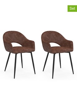 IDOMYA Factory Krzesła (2 szt.) &quot;Rebecca&quot; w kolorze brązowym - 52 x 75 x 56 cm ze sklepu Limango Polska w kategorii Meble - zdjęcie 187704920