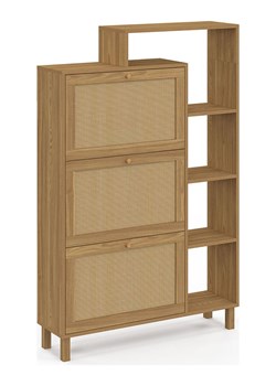 IDOMYA Essentials Szafka &quot;Erin&quot; w kolorze jasnobrązowym na buty - 86,5 x 133,5 x 23,5 cm ze sklepu Limango Polska w kategorii Szafy - zdjęcie 187705293