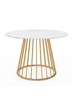 IDOMYA Factory Stół &quot;Adelle&quot; w kolorze biało-żółtym do jadalni - wys. 75 x Ø 110 cm ze sklepu Limango Polska w kategorii Stoliki kawowe - zdjęcie 187705764