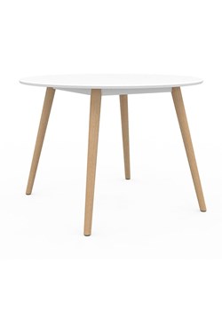 IDOMYA Factory Stół &quot;Stacy&quot; w kolorze jasnobrązowo-białym do jadalni - wys. 75 x Ø 110 cm ze sklepu Limango Polska w kategorii Stoliki kawowe - zdjęcie 187705871