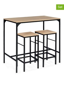 IDOMYA Factory 3-częściowy zestaw &quot;Memphis&quot; w kolorze jasnobrązowo-czarnym do jadalni ze sklepu Limango Polska w kategorii Stoliki kawowe - zdjęcie 187706073