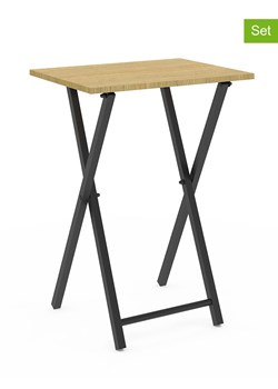 IDOMYA Essentials Stoliki (2 szt.) w kolorze jasnobrązowo-czarnym - 48 x 65 x 36 cm ze sklepu Limango Polska w kategorii Stoliki kawowe - zdjęcie 187706114