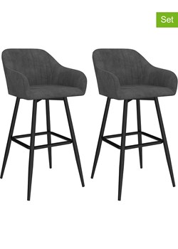 IDOMYA Factory Hockery barowe (2 szt.) &quot;Ariana&quot; w kolorze antracytowo-czarnym - 46 x 93 x 47 cm ze sklepu Limango Polska w kategorii Meble - zdjęcie 187706212