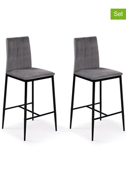 IDOMYA Factory Hockery barowe (2 szt.) &quot;Jade&quot; w kolorze antracytowym - 43 x 100 x 46,5 cm ze sklepu Limango Polska w kategorii Meble - zdjęcie 187706221