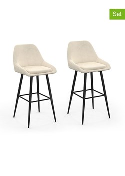 IDOMYA Factory Hockery barowe (2 szt.) &quot;Olivia&quot; w kolorze kremowo-czarnym - 46 x 92 x 44 cm ze sklepu Limango Polska w kategorii Meble - zdjęcie 187706264