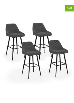 IDOMYA Factory Hockery barowe (4 szt.) &quot;Olivia&quot; w kolorze szaro-czarnym - 44 x 92 x 46 cm ze sklepu Limango Polska w kategorii Meble - zdjęcie 187706291