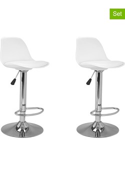 IDOMYA Factory Hockery barowe (2 szt.) &quot;Karl&quot; w kolorze srebrno-białym - 42 x 104 x 39 cm ze sklepu Limango Polska w kategorii Meble - zdjęcie 187706324