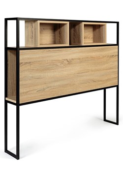 IDOMYA Essentials Zagłówek łóżka w kolorze jasnobrązowo-czarnym - 145 x 120 x 20 cm ze sklepu Limango Polska w kategorii Łóżka i materace - zdjęcie 187706380