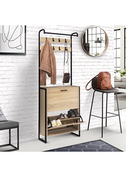 IDOMYA Essentials Garderoba &quot;Alan&quot; w kolorze jasnobrązowo-czarnym - 63,5 x 180 x 23,5 cm ze sklepu Limango Polska w kategorii Szafy - zdjęcie 187706420