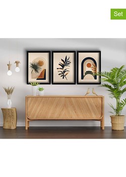 ABERTO DESIGN Druki (3 szt.) na drewnie w ramce ze sklepu Limango Polska w kategorii Obrazy - zdjęcie 187708050