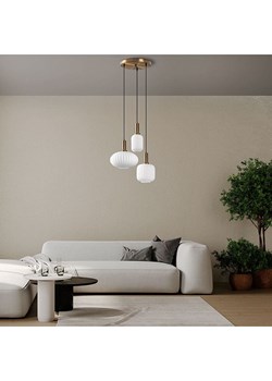 ABERTO DESIGN Lampa wisząca w kolorze złoto-białym - 55 x 130 cm ze sklepu Limango Polska w kategorii Oświetlenie - zdjęcie 187708424
