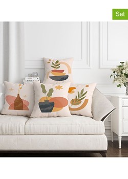 ABERTO DESIGN Poszewki (4 szt.) w kolorze biało-pomarańczowym na poduszkę ze sklepu Limango Polska w kategorii Poduszki dekoracyjne - zdjęcie 187708471