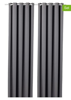 ABERTO DESIGN Zasłony (2 szt.) w kolorze antracytowym ze sklepu Limango Polska w kategorii Tekstylia - zdjęcie 187709193