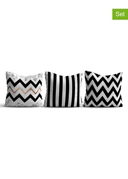 ABERTO DESIGN Poszewki (3 szt.) w kolorze czarno-białym na poduszki ze sklepu Limango Polska w kategorii Poduszki dekoracyjne - zdjęcie 187709244
