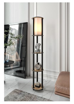 ABERTO DESIGN Lampa stojąca w kolorze jasnobrązowo-czarnym - 24 x 150 x 25 cm ze sklepu Limango Polska w kategorii Oświetlenie - zdjęcie 187709512