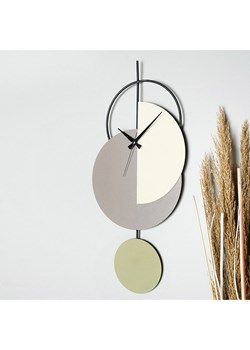 ABERTO DESIGN Zegar ścienny &quot;Madeco&quot; w kolorze zielono-kremowo-jasnoszarym - 30,5 x 68 cm ze sklepu Limango Polska w kategorii Zegary - zdjęcie 187709641