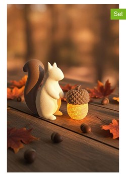 ABERTO DESIGN 2-częściowy zestaw w kolorze kremowo-brązowym ze sklepu Limango Polska w kategorii Dekoracje - zdjęcie 187710113