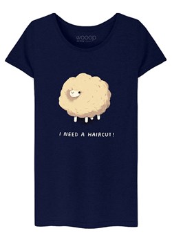 WOOOP Koszulka &quot;Haircut Sheep&quot; w kolorze granatowym ze sklepu Limango Polska w kategorii Bluzki damskie - zdjęcie 187710730