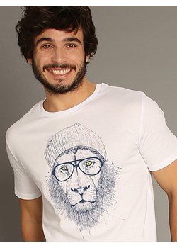 WOOOP Koszulka &quot;Cool Lion&quot; w kolorze białym ze sklepu Limango Polska w kategorii T-shirty męskie - zdjęcie 187710823