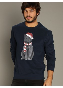 WOOOP Bluza &quot;Xmas Cat&quot; w kolorze granatowym ze sklepu Limango Polska w kategorii Bluzy damskie - zdjęcie 187710840