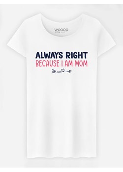 WOOOP Koszulka &quot;Always Right Mom&quot; w kolorze białym ze sklepu Limango Polska w kategorii Bluzki damskie - zdjęcie 187710881