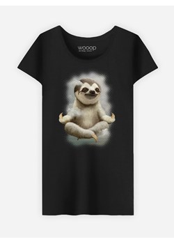 WOOOP Koszulka &quot;Sloth Meditate&quot; w kolorze czarnym ze sklepu Limango Polska w kategorii Bluzki damskie - zdjęcie 187710901