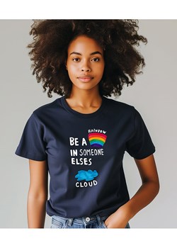 WOOOP Koszulka &quot;Be a rainbow&quot; w kolorze granatowym ze sklepu Limango Polska w kategorii Bluzki damskie - zdjęcie 187710974