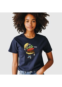 WOOOP Koszulka &quot;Burger greeting&quot; w kolorze granatowym ze sklepu Limango Polska w kategorii Bluzki damskie - zdjęcie 187711031
