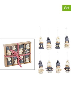 G. Wurm Zawieszki dekoracyjne (8 szt.) w kolorze biało-szarym - 4 x 7 x 3 cm ze sklepu Limango Polska w kategorii Dekoracje bożonarodzeniowe - zdjęcie 187712921