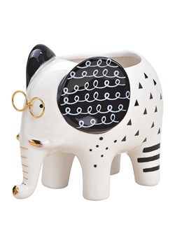 G. Wurm Doniczka &quot;Elephant&quot; w kolorze biało-czarnym - 16 x 13 x 11 cm ze sklepu Limango Polska w kategorii Doniczki i osłonki - zdjęcie 187712940