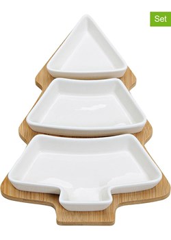 G. Wurm 4-częściowy zestaw w kolorze jasnobrązowo-białym - 27 x 4 x 19 cm ze sklepu Limango Polska w kategorii Misy i tace dekoracyjne - zdjęcie 187712993