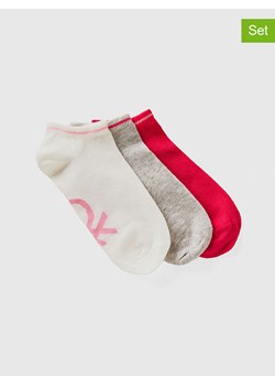 Benetton Skarpety (3 pary) w kolorze szarym, czerwonym i białym ze sklepu Limango Polska w kategorii Skarpetki dziecięce - zdjęcie 187713760