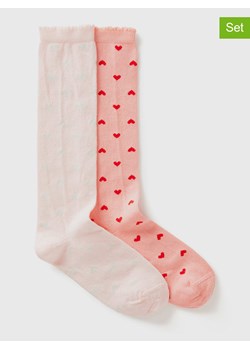 Benetton Skarpety (2 pary) w kolorze czerwono-jasnoróżowym ze sklepu Limango Polska w kategorii Skarpetki dziecięce - zdjęcie 187713763