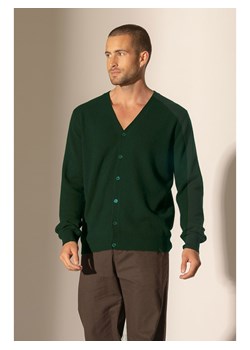 Perfect Cashmere Kaszmirowy kardigan &quot;Errol&quot; w kolorze ciemnozielonym ze sklepu Limango Polska w kategorii Swetry męskie - zdjęcie 187718812
