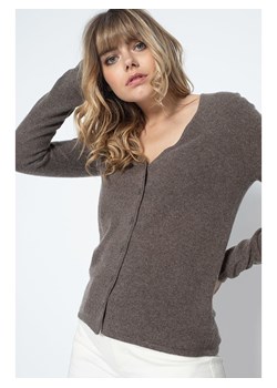 Perfect Cashmere Kaszmirowy kardigan &quot;Paige&quot; w kolorze szarobrązowym ze sklepu Limango Polska w kategorii Swetry damskie - zdjęcie 187719424