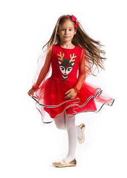 Denokids Sukienka &quot;Tulle Deer&quot; w kolorze czerwonym ze sklepu Limango Polska w kategorii Sukienki dziewczęce - zdjęcie 187720881