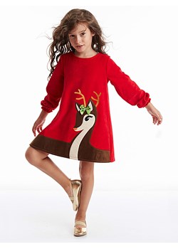 Denokids Sukienka &quot;Little Deer Christmas&quot; w kolorze czerwonym ze sklepu Limango Polska w kategorii Sukienki dziewczęce - zdjęcie 187720930