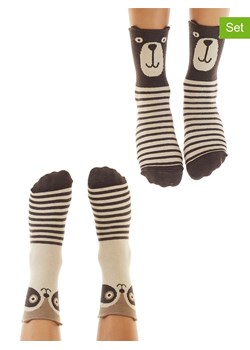 Denokids Skarpety (2 pary) &quot;Bear &amp; Raccoon&quot; w kolorze brązowym ze sklepu Limango Polska w kategorii Skarpetki dziecięce - zdjęcie 187721460