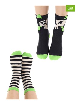 Denokids Skarpety (2 pary) &quot;Pirates&quot; w kolorze czarno-zielonym ze sklepu Limango Polska w kategorii Skarpetki dziecięce - zdjęcie 187722490