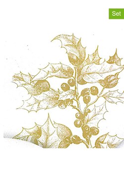 ppd Serwetki (40 szt.) &quot;Engraved Flora&quot; w kolorze złoto-białym ze sklepu Limango Polska w kategorii Akcesoria kuchenne - zdjęcie 187723911