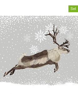 ppd Serwetki (40 szt.) &quot;Snowfall Caribou&quot; w kolorze szaro-brązowym ze sklepu Limango Polska w kategorii Akcesoria kuchenne - zdjęcie 187723913