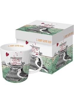 ppd Kubek jumbo &quot;Just Love You&quot; w kolorze białym ze wzorem - 350 ml ze sklepu Limango Polska w kategorii Naczynia - zdjęcie 187723930