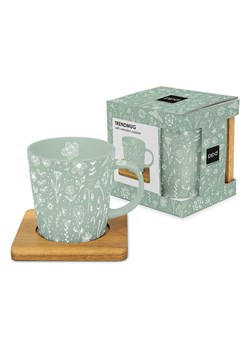 ppd Kubek jumbo &quot;Pure Flower Eucalyptus&quot; w kolorze zielono-jasnorbrązowym - 350 ml ze sklepu Limango Polska w kategorii Naczynia - zdjęcie 187723953