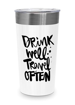 ppd Kubek termiczny &quot;Drink Well&quot; w kolorze czarno-białym - 400 ml ze sklepu Limango Polska w kategorii Kubki termiczne - zdjęcie 187723961