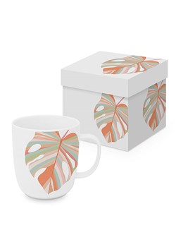ppd Kubek jumbo &quot;Pastel Leave&quot; w kolorze białym ze wzorem - 400 ml ze sklepu Limango Polska w kategorii Naczynia - zdjęcie 187723981