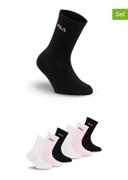 Fila Skarpety (6 par) w kolorze jasnoróżowo-czarno-białym ze sklepu Limango Polska w kategorii Skarpetki dziecięce - zdjęcie 187726162