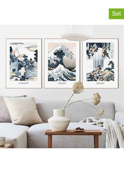 Orangewallz Druki artystyczne (3 szt.) &quot;Hokusai Triptych&quot; w ramce ze sklepu Limango Polska w kategorii Obrazy - zdjęcie 187743072